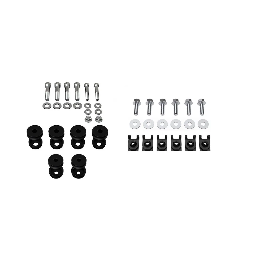 5263 – QA1 Body Mount Bushings, Black Aluminum With 6 Body Bushings/ 6 Bolt/ 8 Washer/ 2 Nut